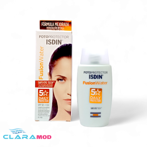 Photoroom-20240523_135511 ضد آفتاب بی رنگ ایزدین ISDIN Fotoprotector Fusion Water SPF 50 - Image 5