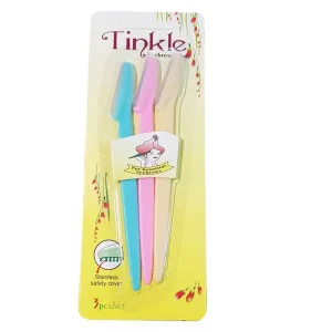 tinkle eyebrow shaver2 1 281x300 - تیغ اصلاح ابرو و صورت زنانه بسته 3 عددی TINKLE