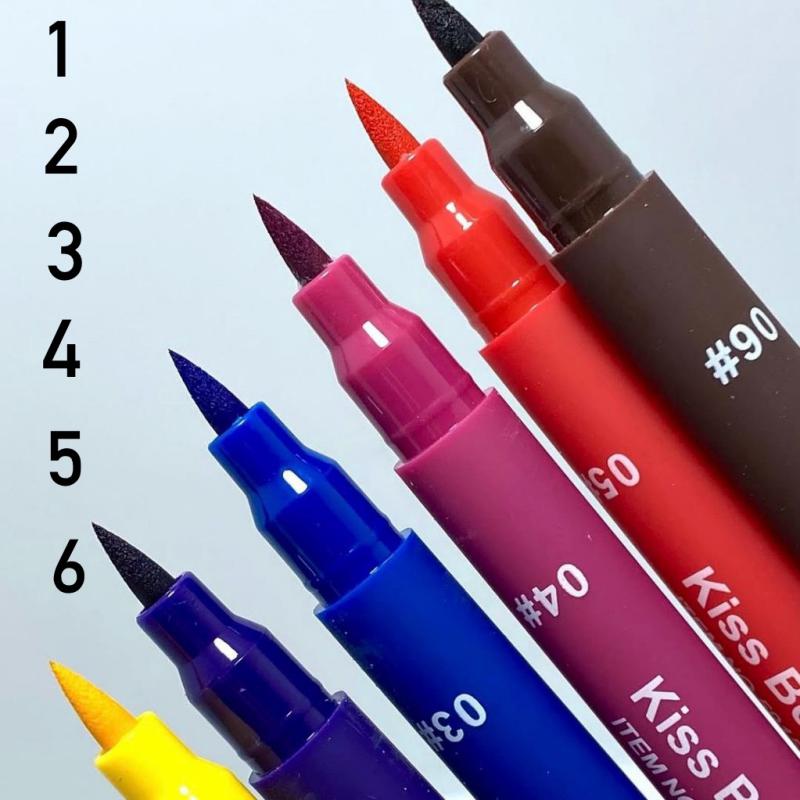 IMG_8369 (1) خط چشم رنگی ماژیکی دو طرفه استامپی طرح دار کیس بیوتی kiss beauty eyeliner - Image 2
