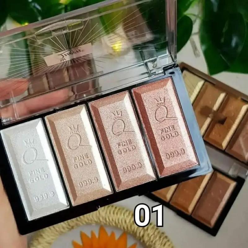 IMG_8396 (1) پالت ۴ رنگ هایلایتر شماره 4 Kattan Talk Highlighter Fine Gold 999.9 - Image 3