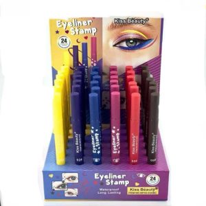 IMG 8872 300x300 - خط چشم رنگی ماژیکی دو طرفه استامپی طرح دار کیس بیوتی kiss beauty eyeliner